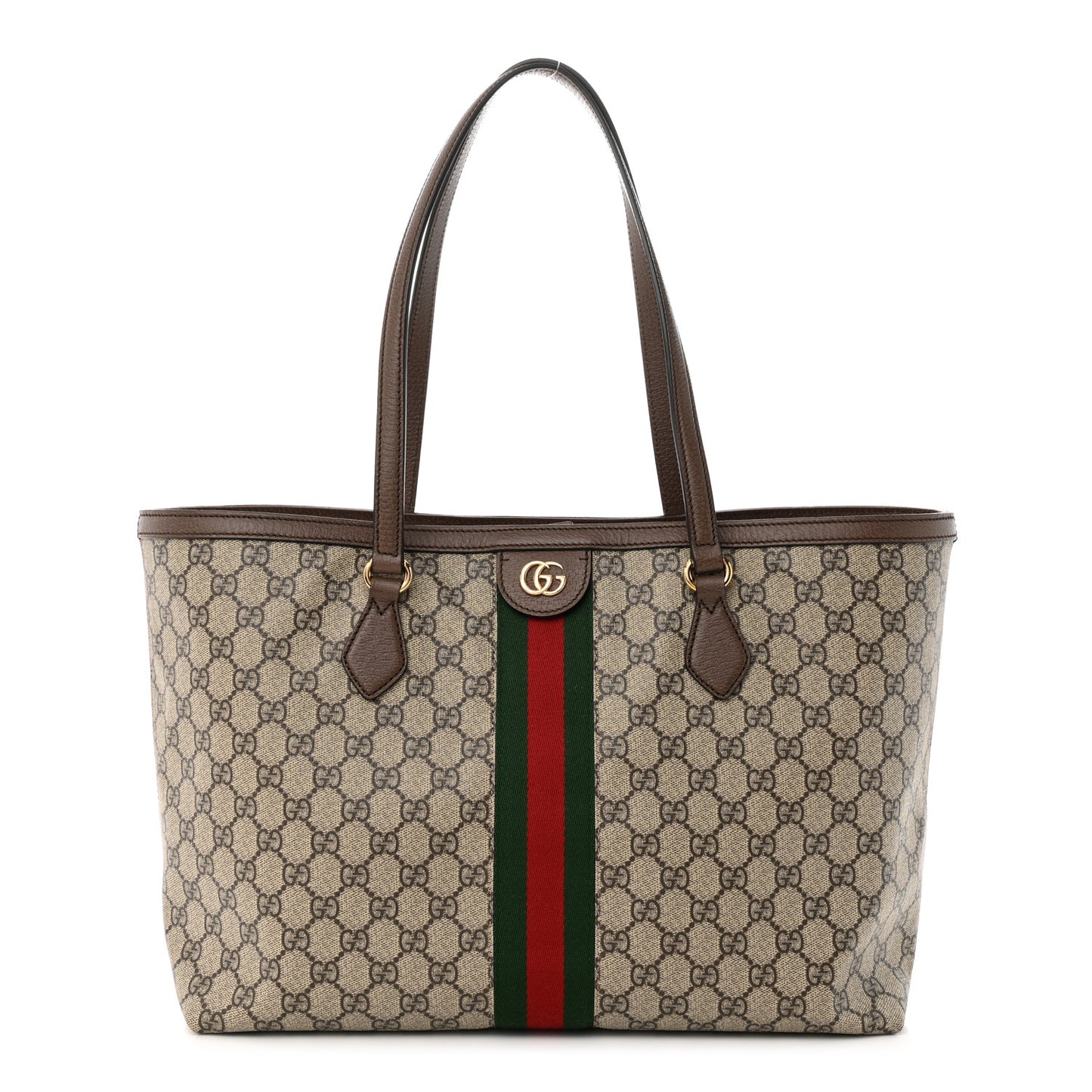 GG Supreme Monogram Medium Ophidia Shopping Tote Brown