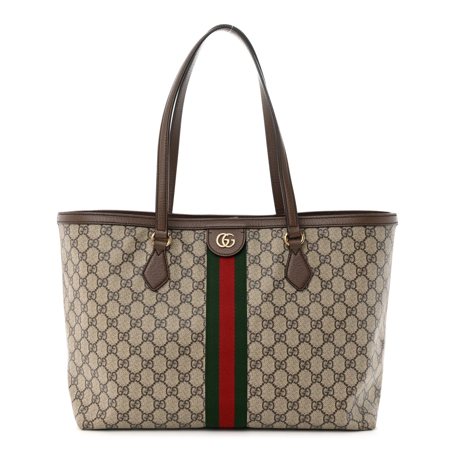 Gucci GG Supreme Monogram Medium Ophidia Shopping Tote Brown 1 of 10