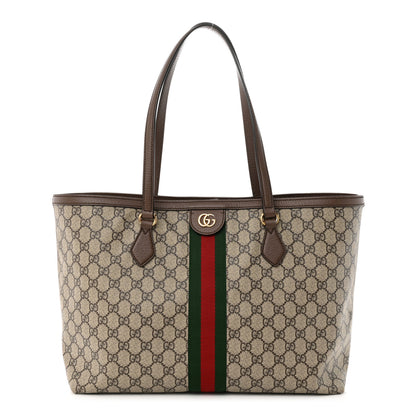 Gucci GG Supreme Monogram Medium Ophidia Shopping Tote Brown 1 of 10
