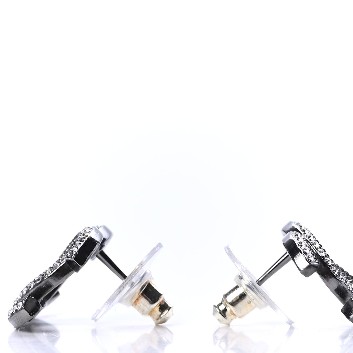 Chanel Ruthenium Crystal CC Earrings 3 of 4