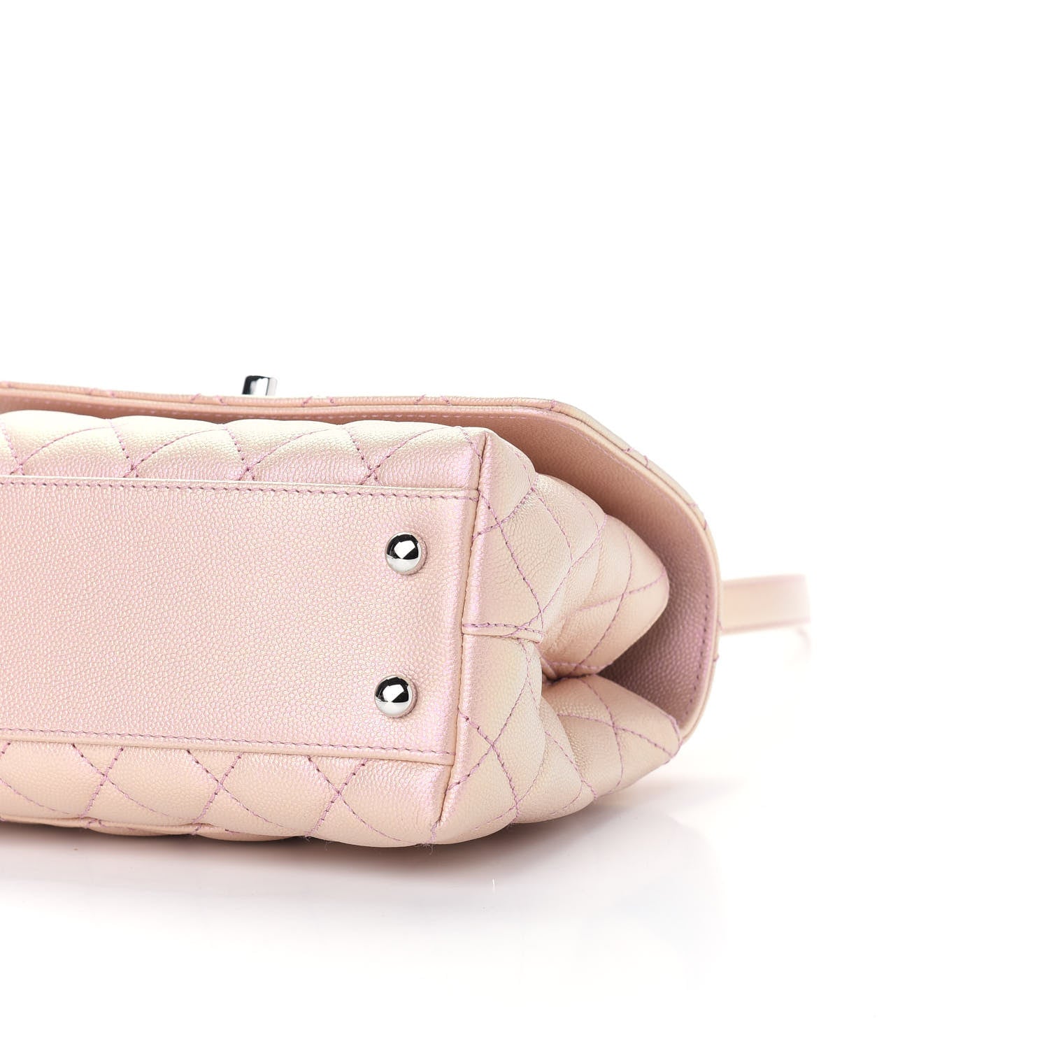 Chanel Iridescent Caviar Quilted Mini Coco Handle Flap Pink 9 of 9