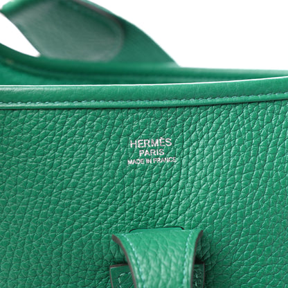 Hermes Taurillon Clemence Evelyne III PM Vert Vertigo 6 of 10