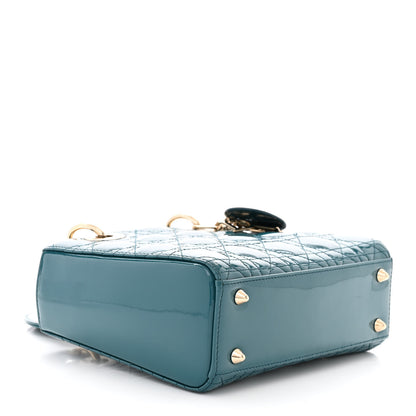Christian Dior Patent Cannage Small Lady Dior Turquoise 4 of 10