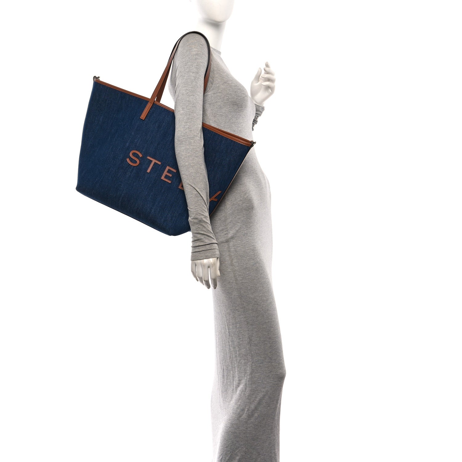 Stella McCartney Denim Logo Tote Blue 2 of 14