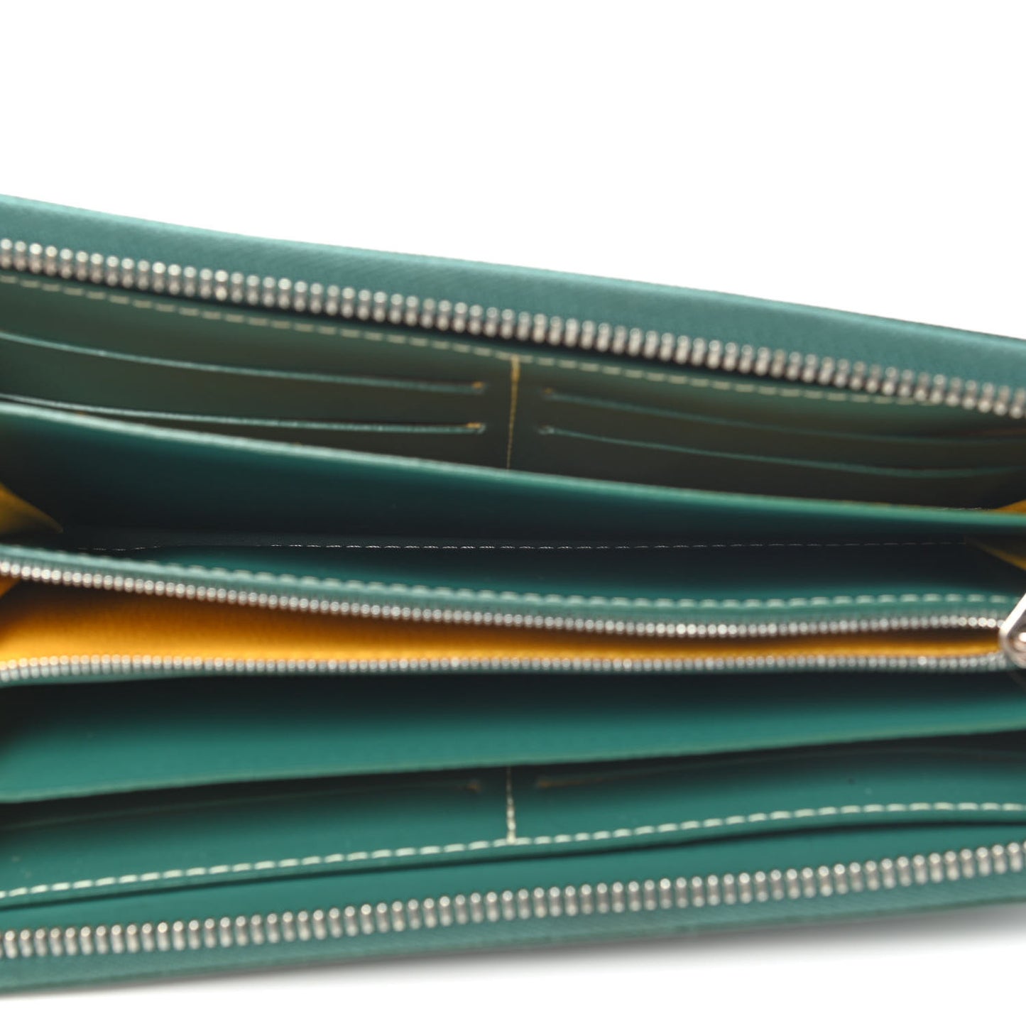 Goyardine Matignon Zip Around GM Wallet Green