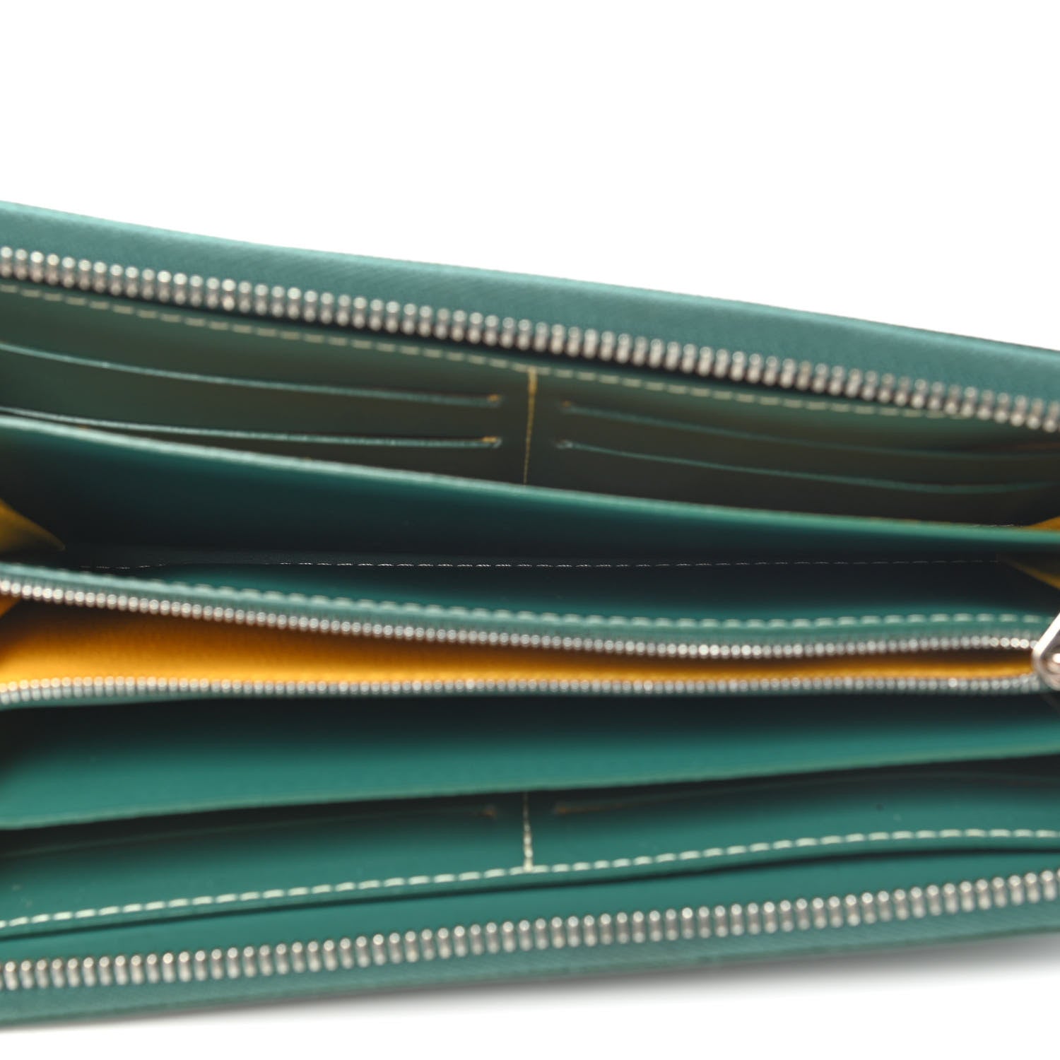 Goyard Goyardine Matignon Zip Around GM Wallet Green 5 of 8