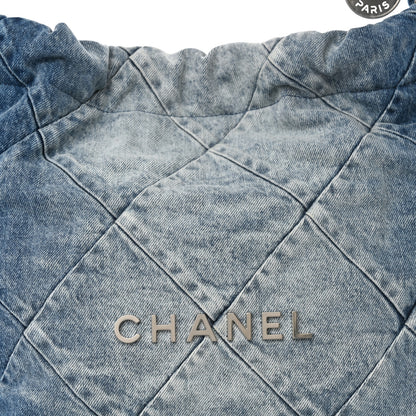 Chanel Denim Quilted Small Chanel 22 Blue 9 of 11