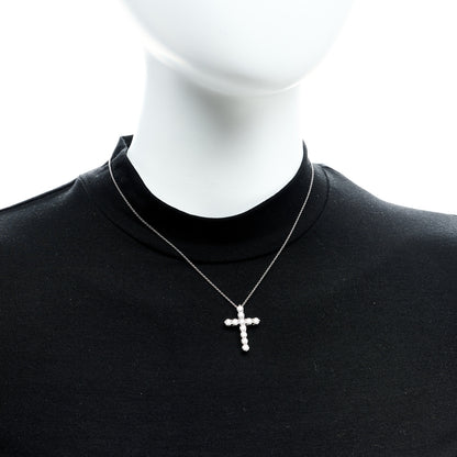 Tiffany Platinum Diamond Large Cross Pendant Necklace 2 of 6