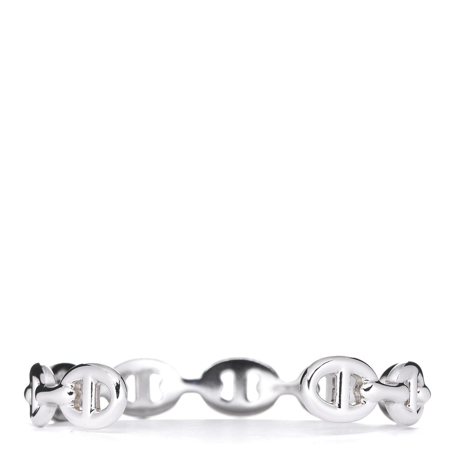 Hermes Sterling Silver MM Chaine d'Ancre Enchainee Cuff Bracelet SH 2 of 4