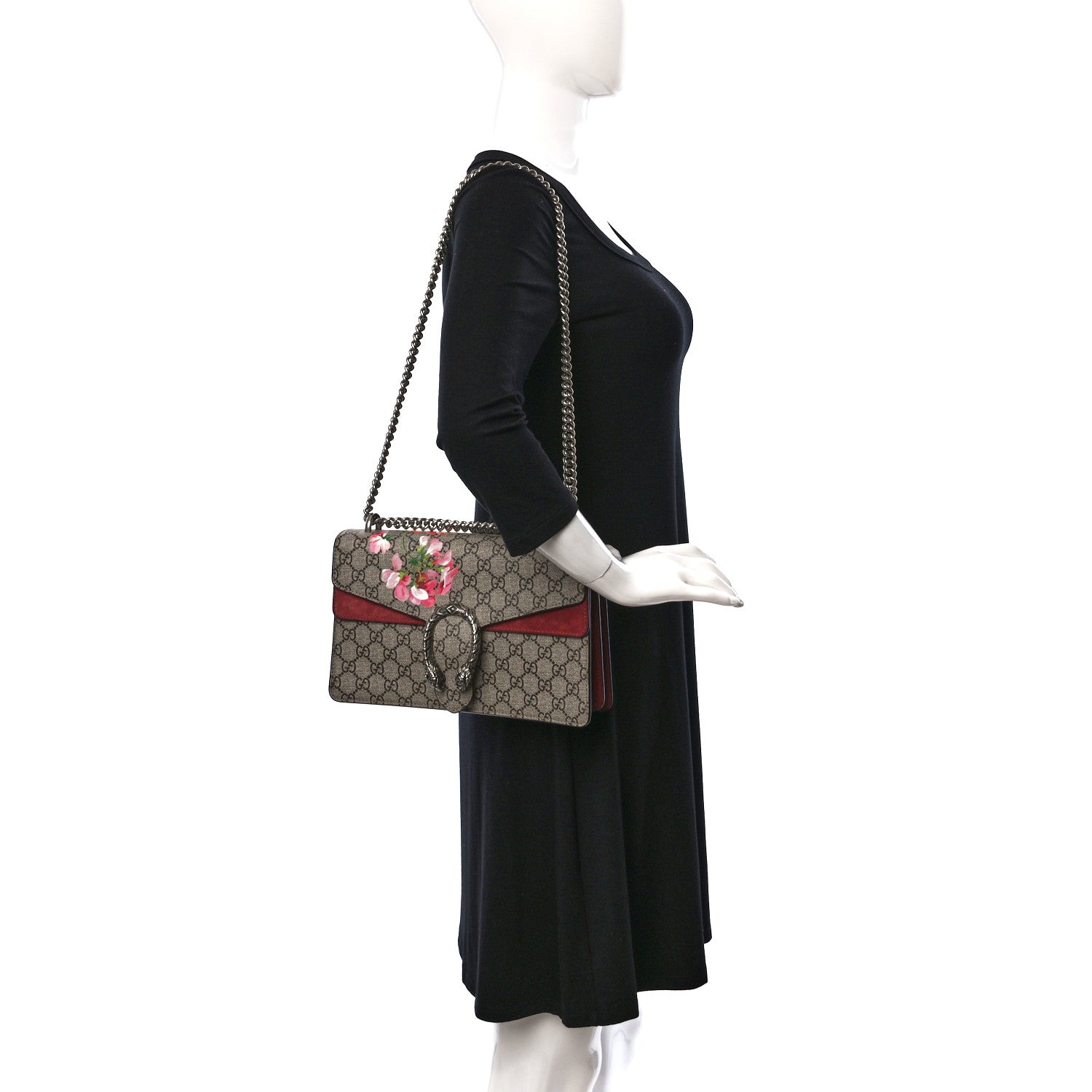 Gucci GG Supreme Monogram Blooms Small Dionysus Shoulder Bag Beige Multicolor Dry Rose 2 of 13