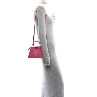 Fendi Stingray Shiny Nappa Petite Peekaboo I SEE U Satchel Ciclamino Pilar 2 of 10
