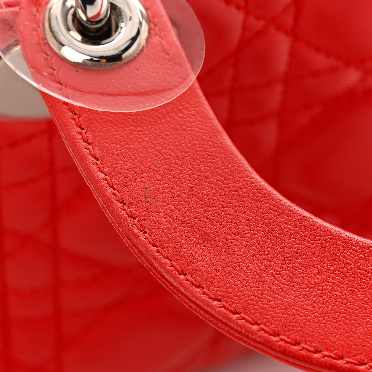 Christian Dior Lambskin Cannage Mini Lady Dior Red 13 of 13