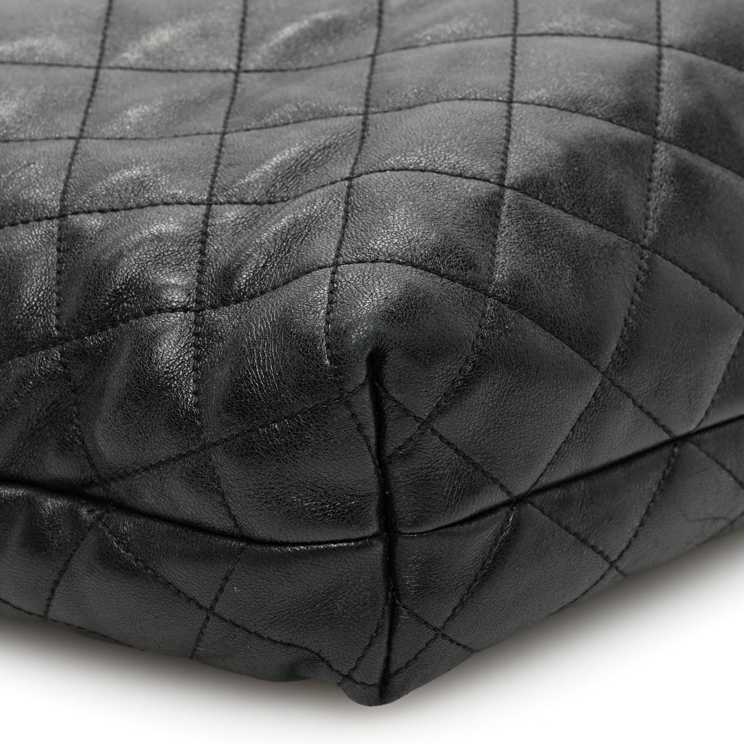 Lambskin Quilted Maxi Icare Shopping Tote Black
