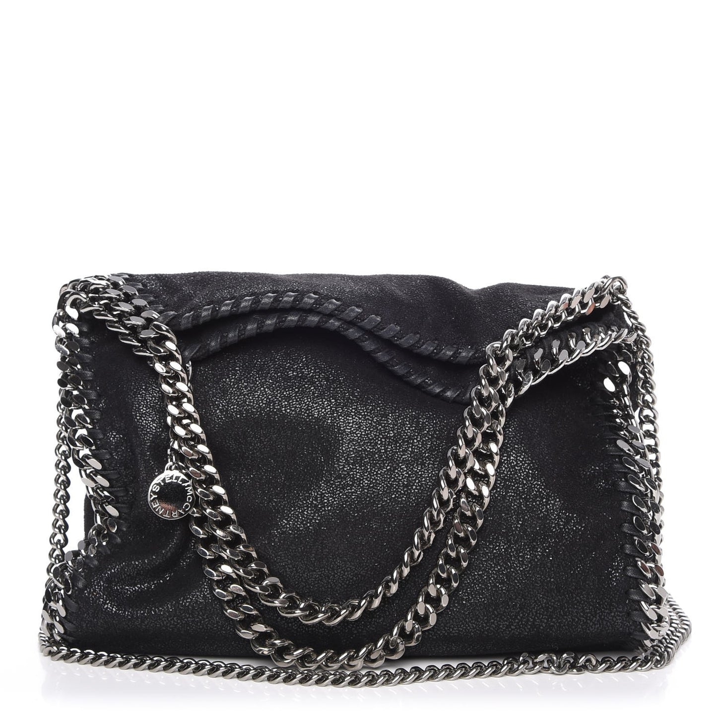 Shaggy Deer Mini Falabella Fold Over Tote Black
