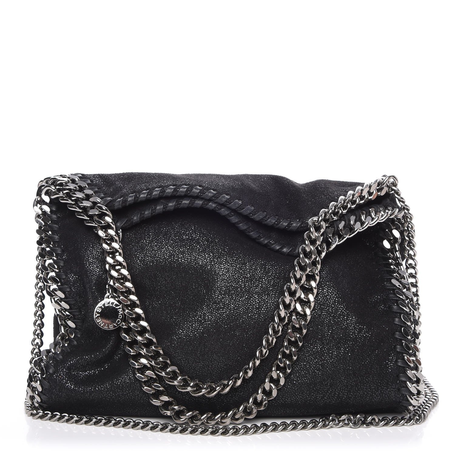 Stella McCartney Shaggy Deer Mini Falabella Fold Over Tote Black 1 of 7