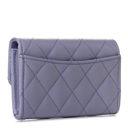 Chanel Caviar Quilted Flap Card Holder Wallet Light Purple 2 of 5