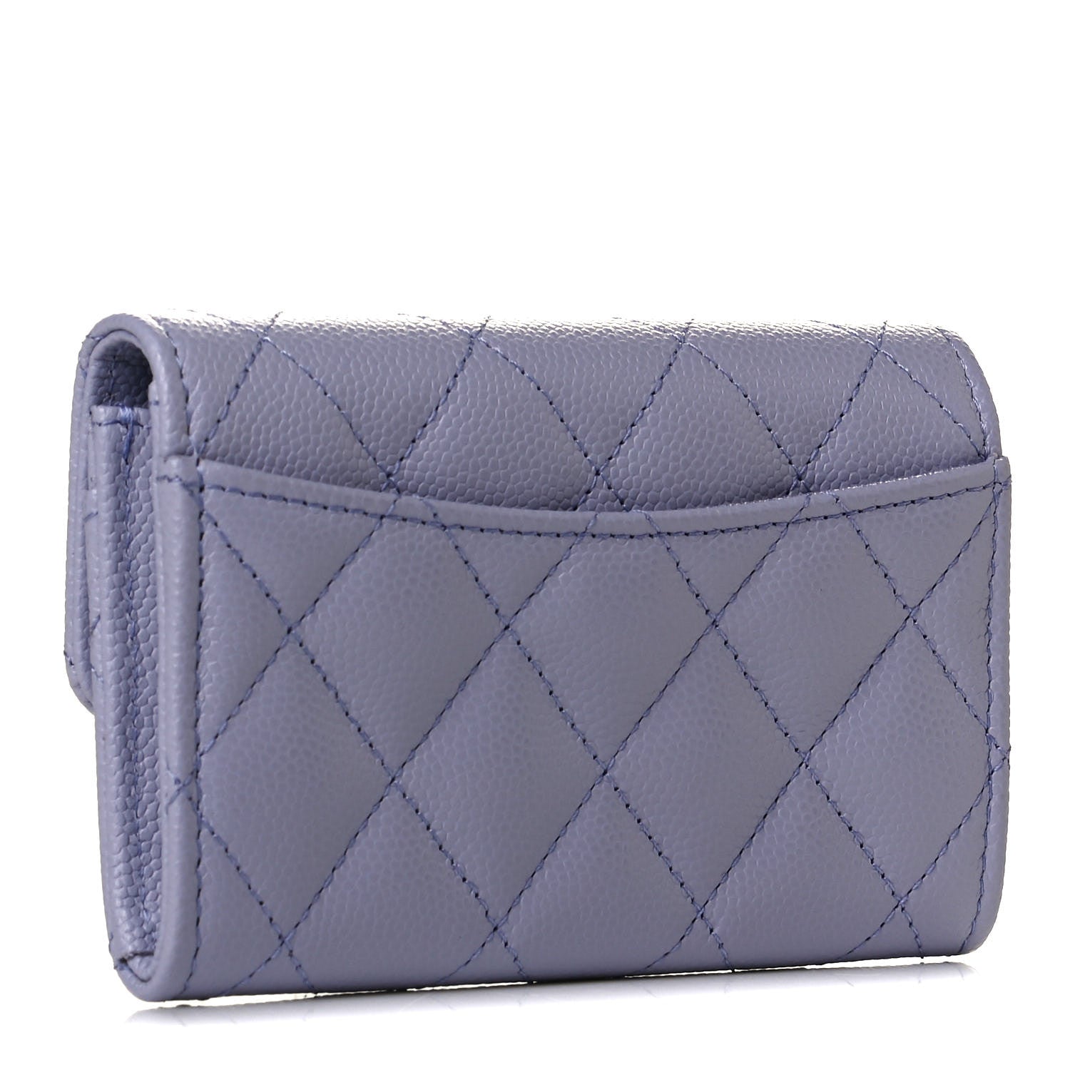 Chanel Caviar Quilted Flap Card Holder Wallet Light Purple 2 of 5