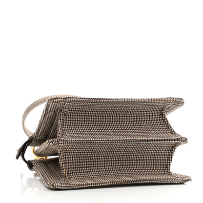 Fendi Wool Fabric Jacquard Cuoio Small Houndstooth FF 1974 Petite Peekaboo I SEE U Satchel Beige Tobacco Moro 4 of 10