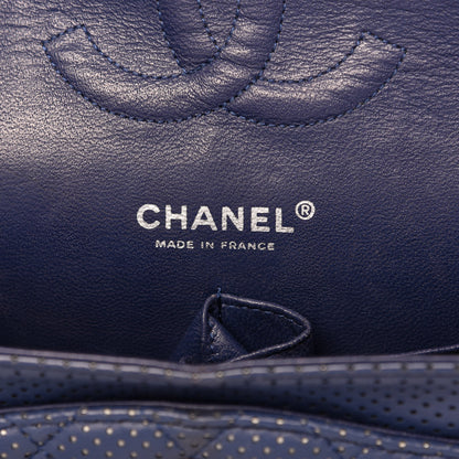 Chanel Lambskin Perforated Medium Double Flap Blue 8 of 9