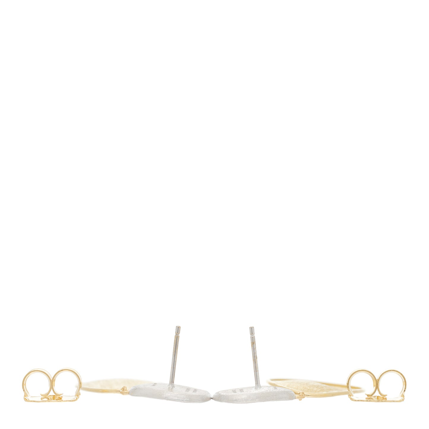18K Yellow Gold Diamond Small Lunaria Earrings