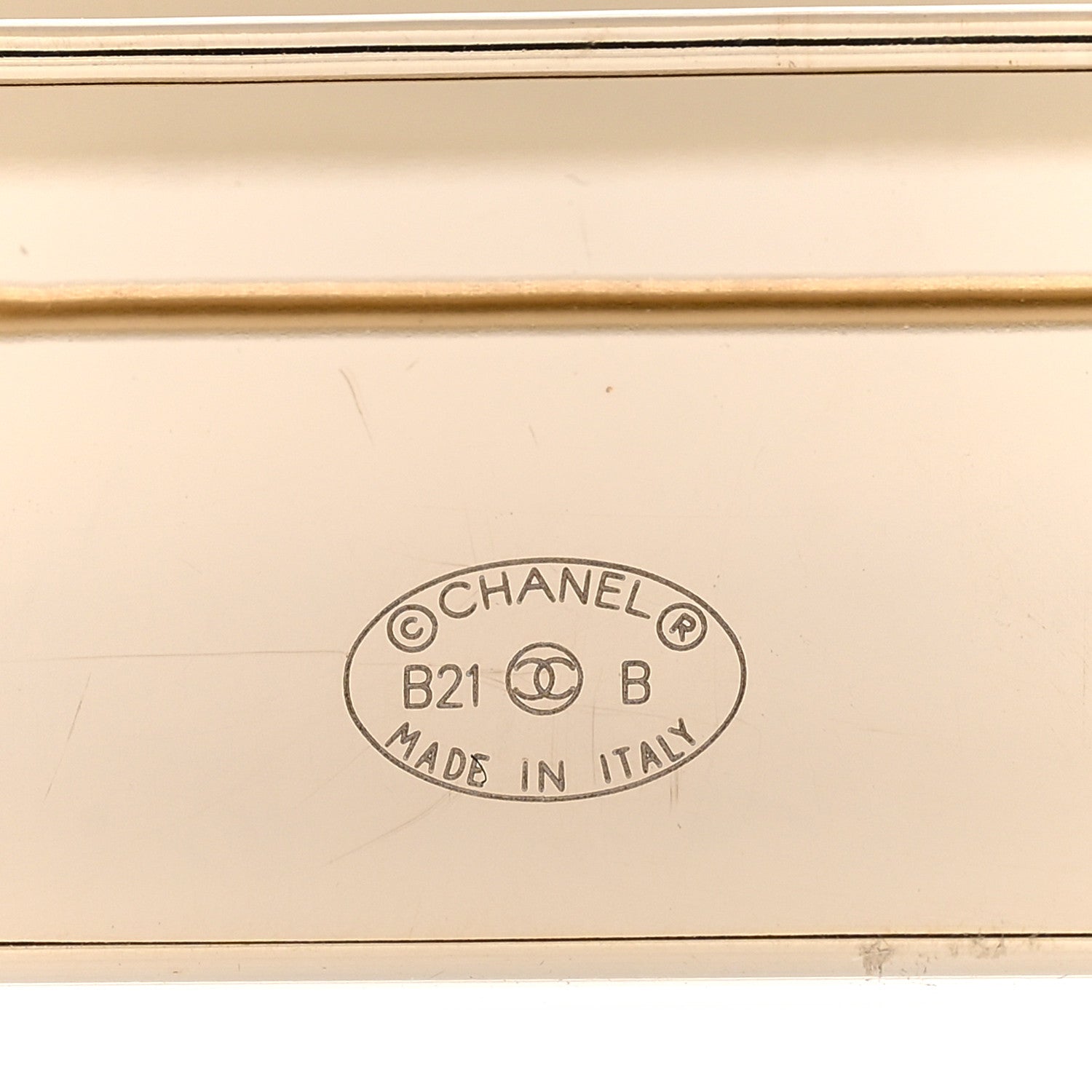 Chanel Metal Enamel Logo Brooch Gold 4 of 4