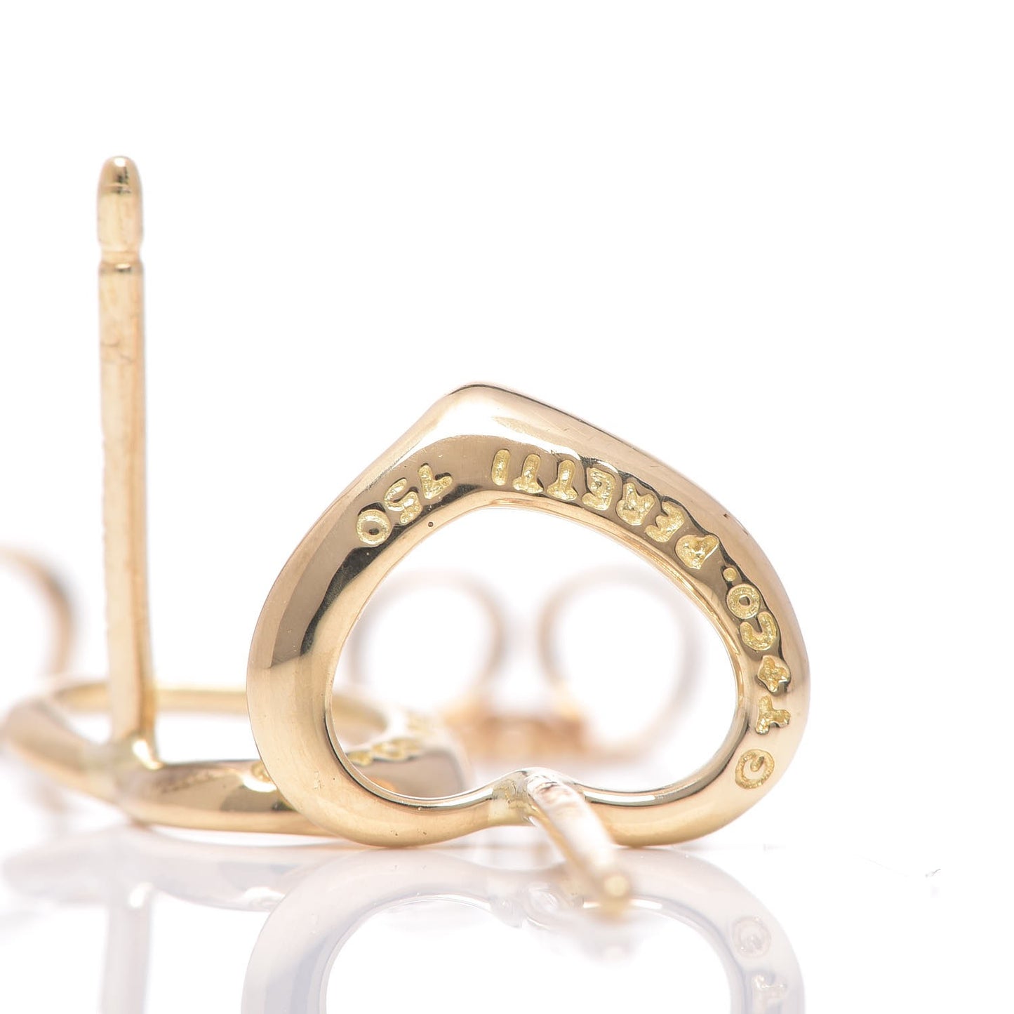 18K Yellow Gold 11mm Elsa Peretti Open Heart Earrings