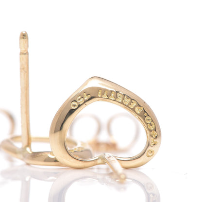 Tiffany 18K Yellow Gold 11mm Elsa Peretti Open Heart Earrings 3 of 4
