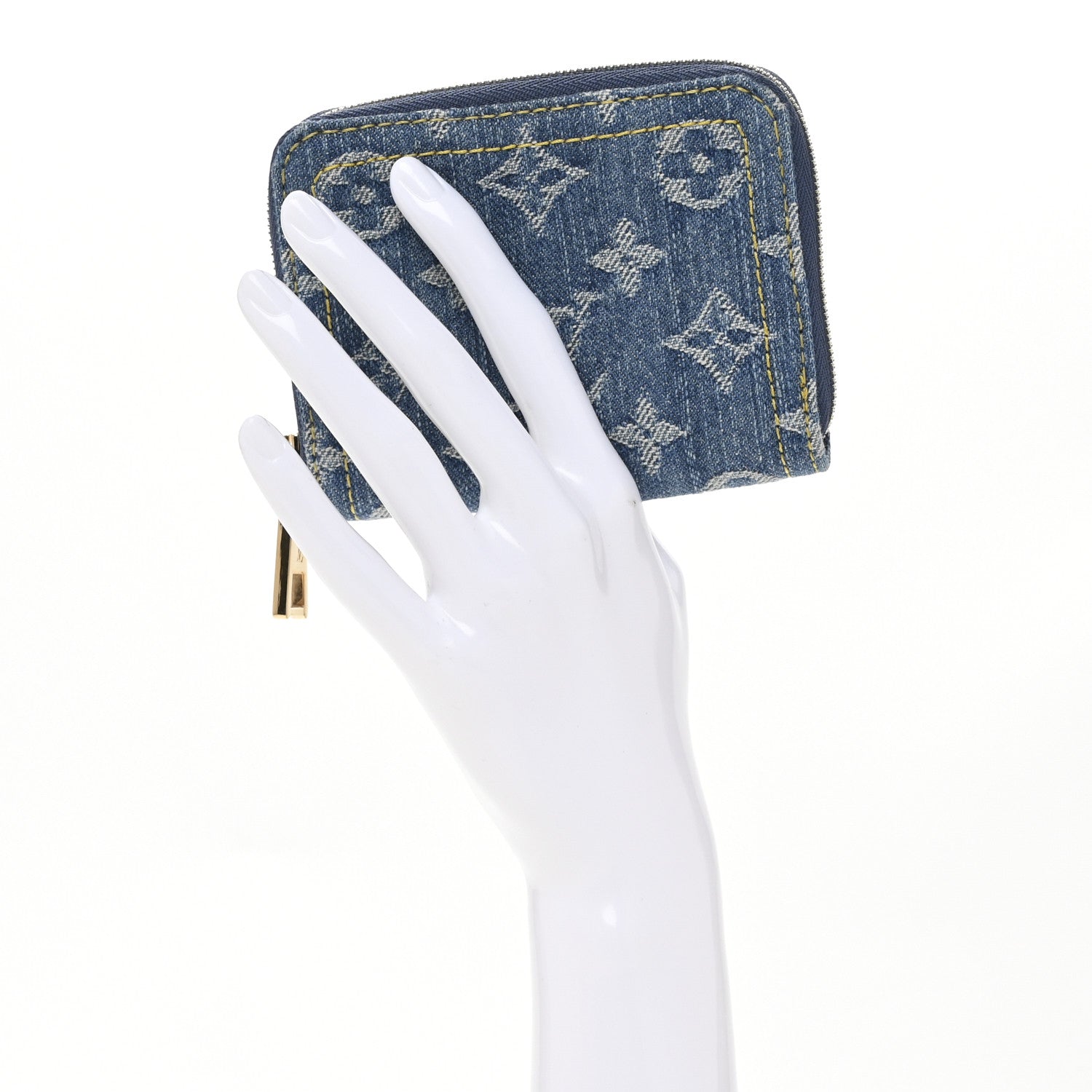 Louis Vuitton Denim Monogram Zippy Coin Purse Blue 2 of 8