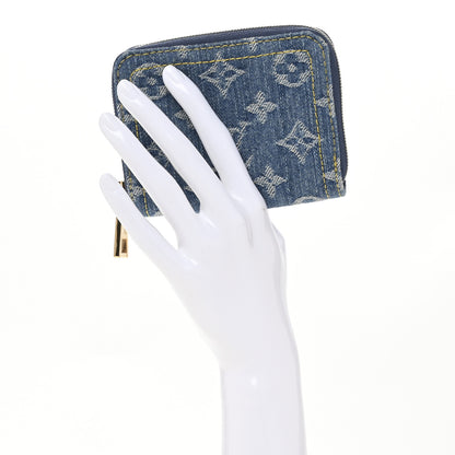 Louis Vuitton Denim Monogram Zippy Coin Purse Blue 2 of 8