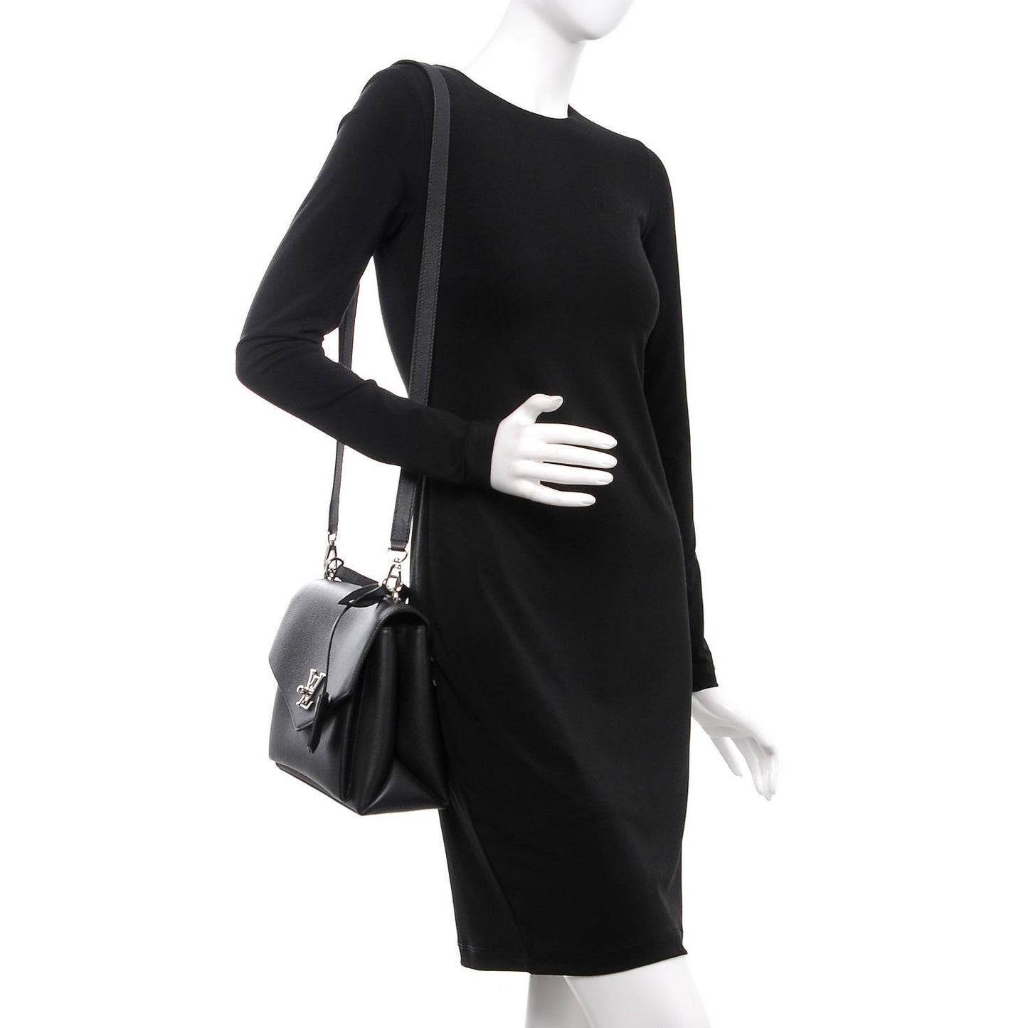 Soft Calfskin My Lockme Top Handle Black