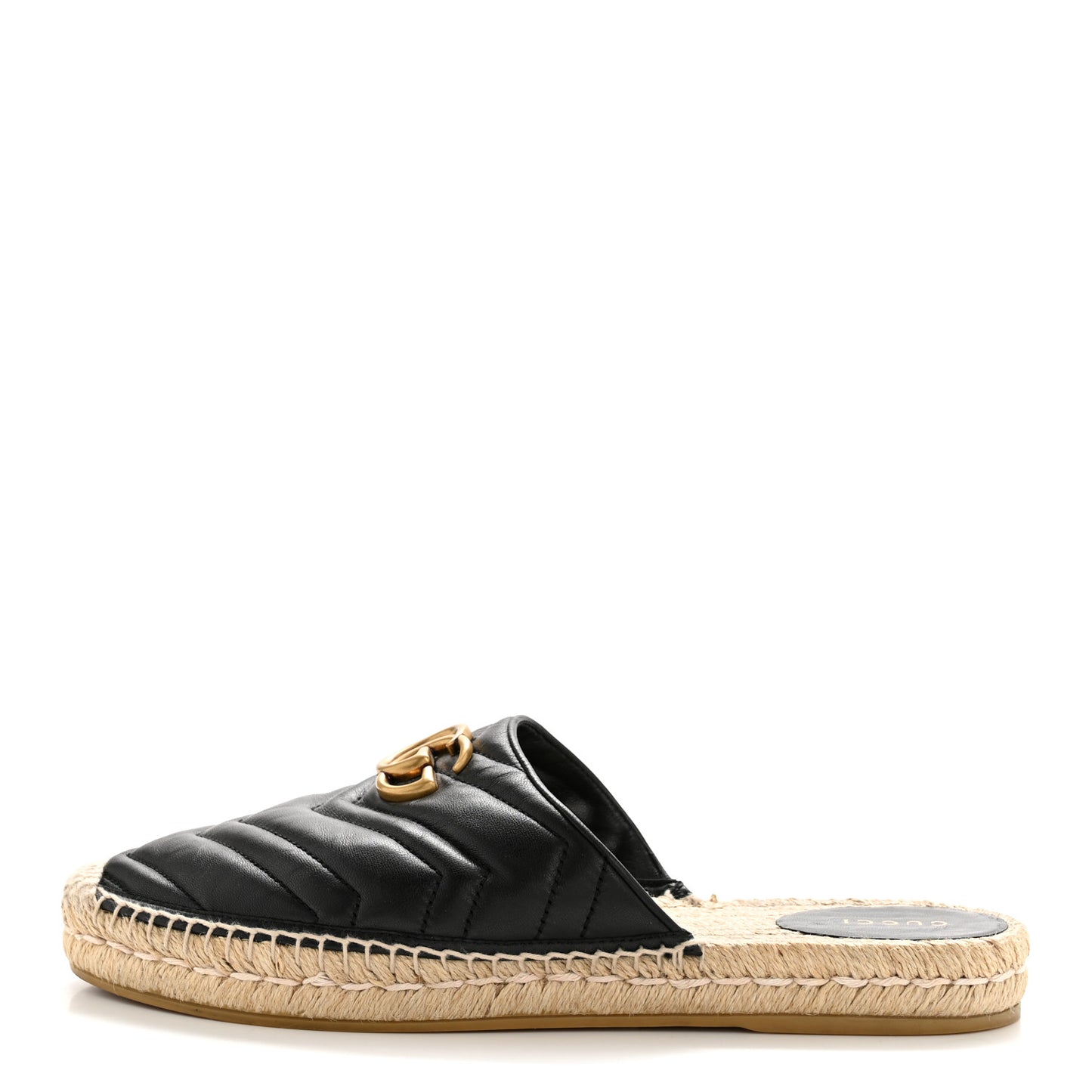 Nappa Matelasse GG Marmont Espadrille Slippers 41 Black