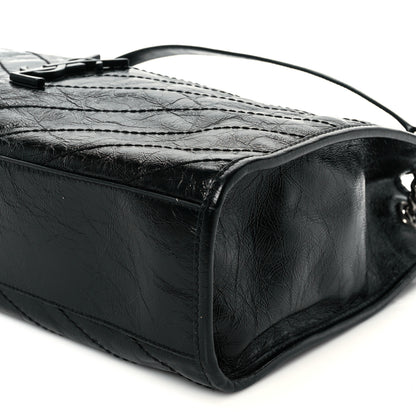Saint Laurent Crinkled Calfskin Matelasse Monogram Medium Niki Shopper Tote Black 10 of 10