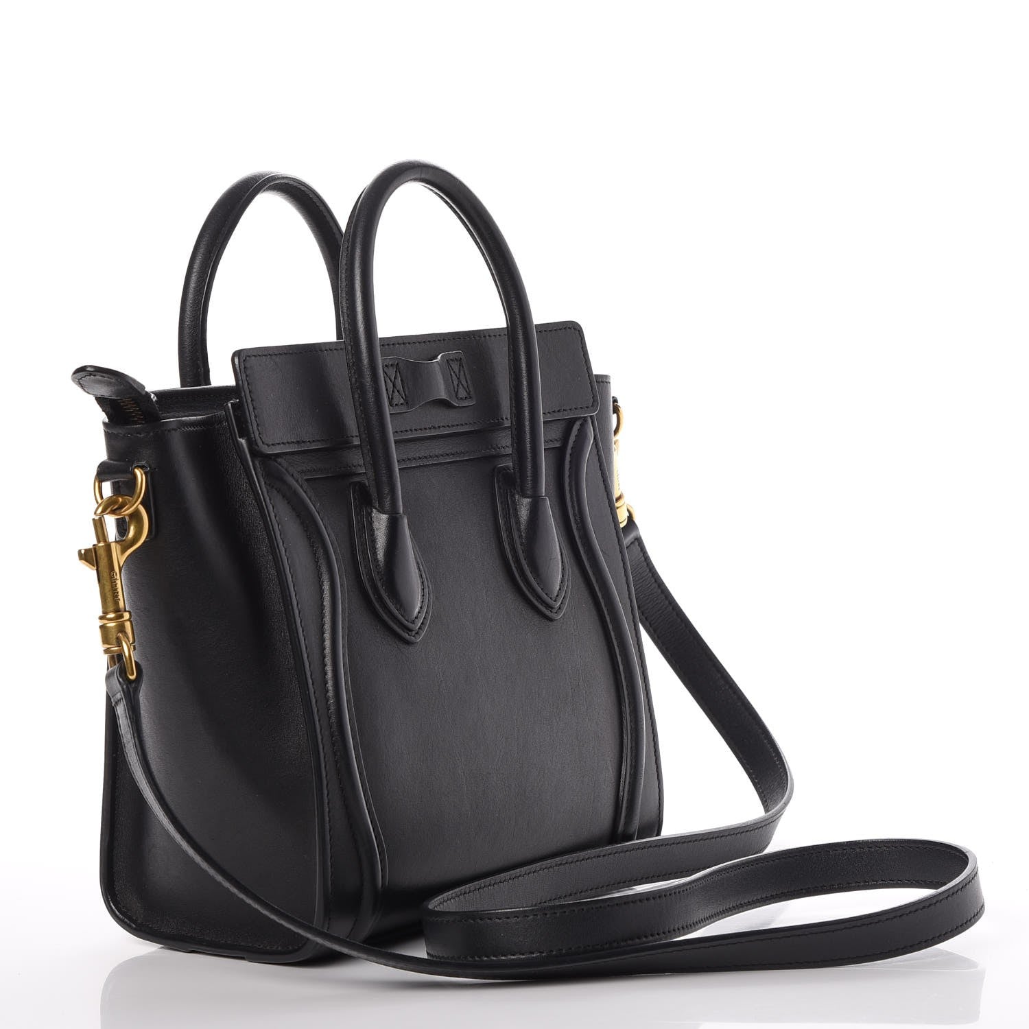 Celine Smooth Calfskin Nano Luggage Black 3 of 8
