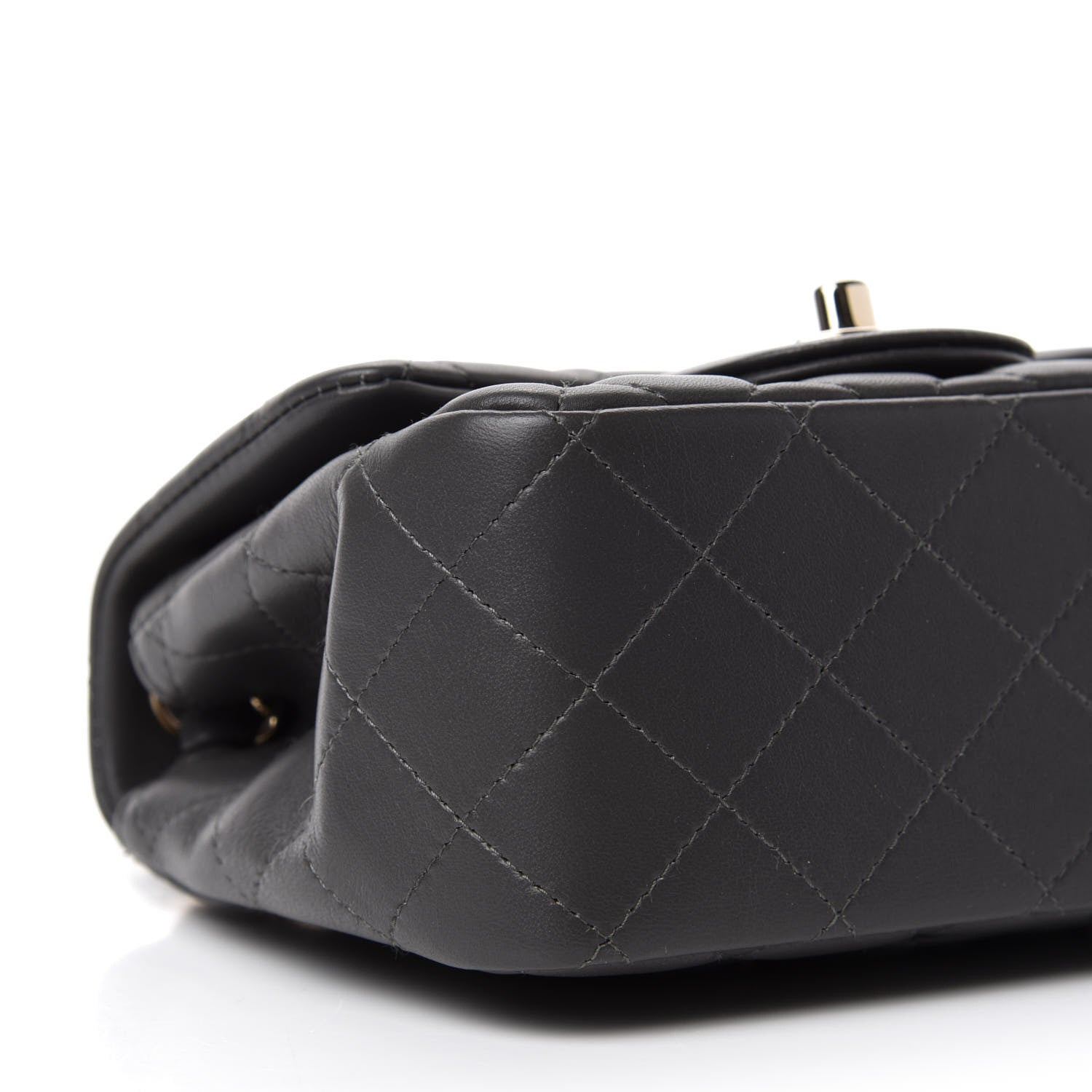 Chanel Lambskin Quilted Mini Square Flap Dark Grey 6 of 10