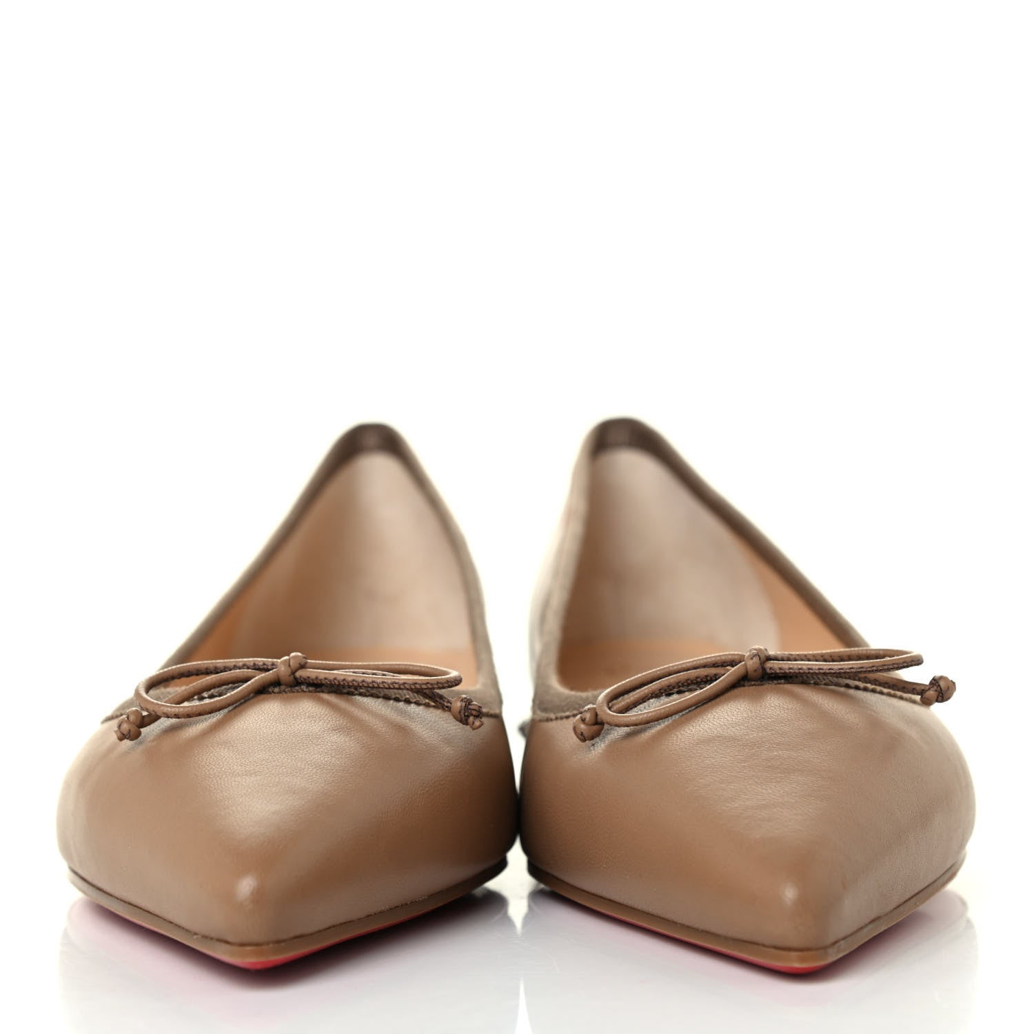 Christian Louboutin Nappa Spiked Hall Flats 38 Nude 2 of 4