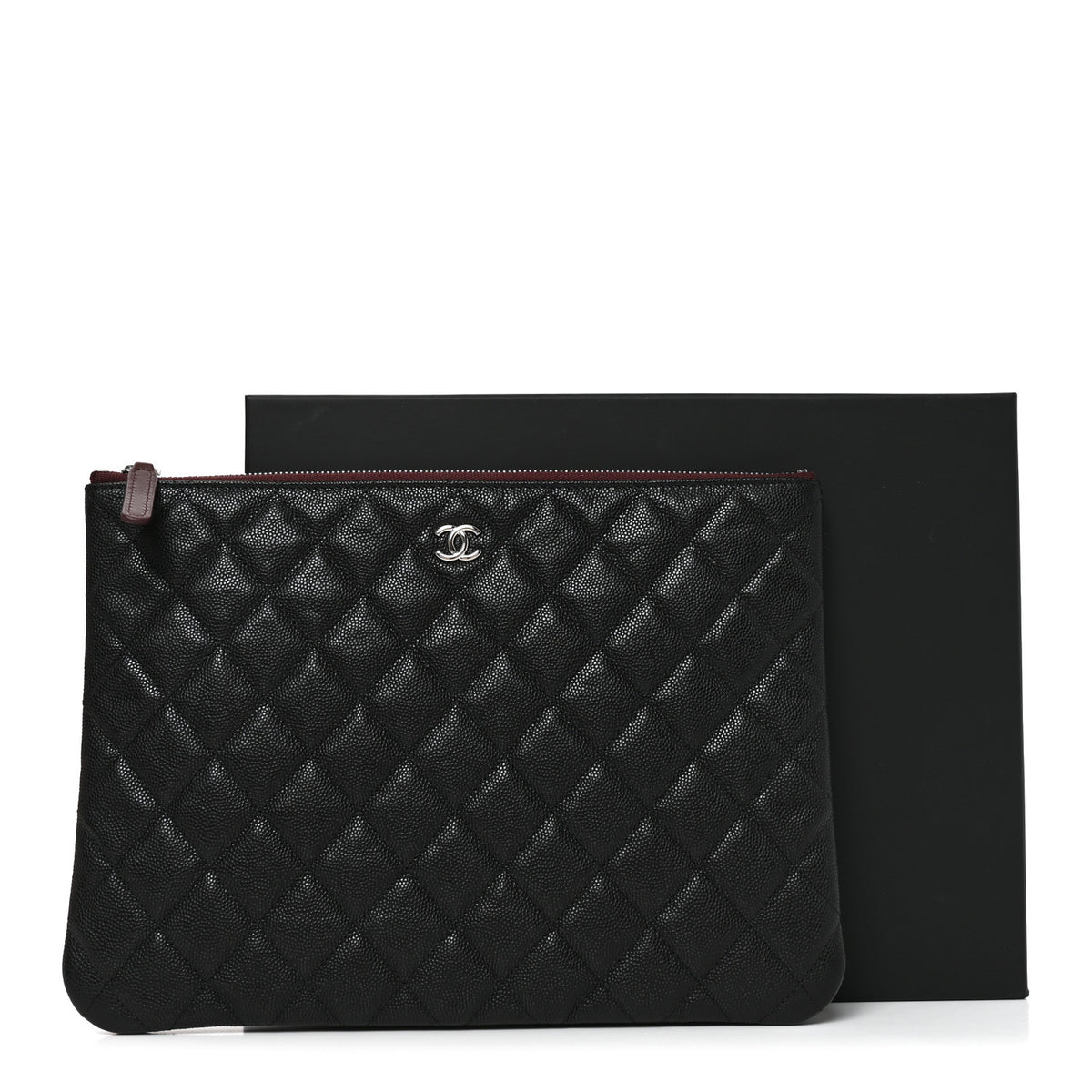 Caviar Quilted Medium Cosmetic Case Black