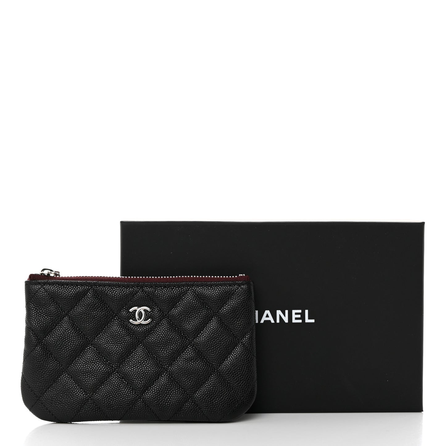 Caviar Quilted Small Cosmetic Case Black