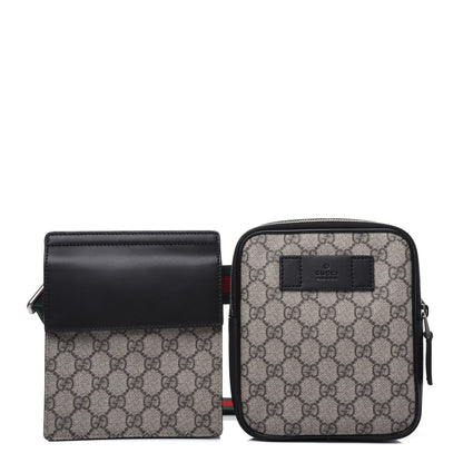 Gucci GG Supreme Monogram Web Belt Bag Black 1 of 15