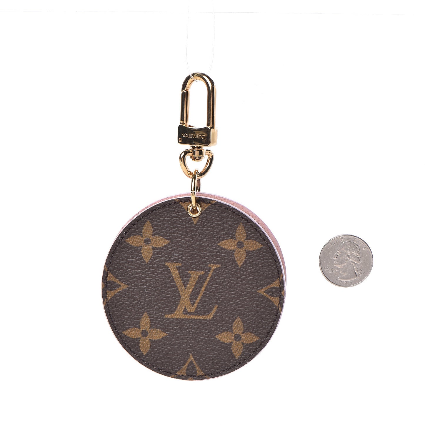 Monogram LV Mirror Bag Charm Key Holder Rose Ballerine