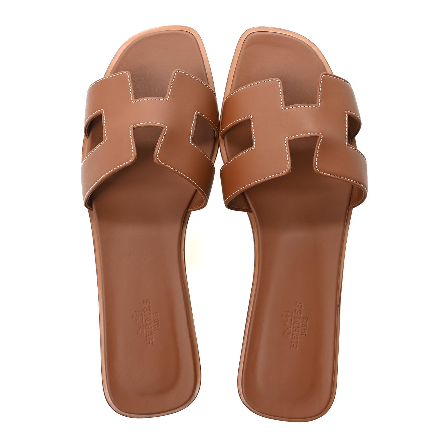 Box Calfskin Oran Sandals 40.5 Gold