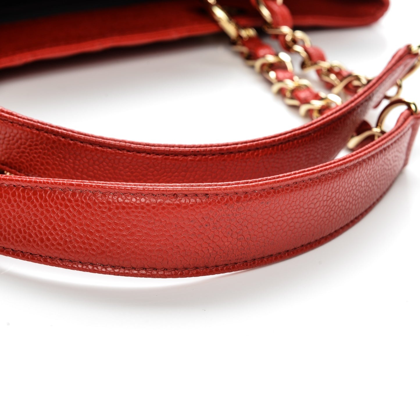 Caviar Quilted Grand Shopping Tote GST Red