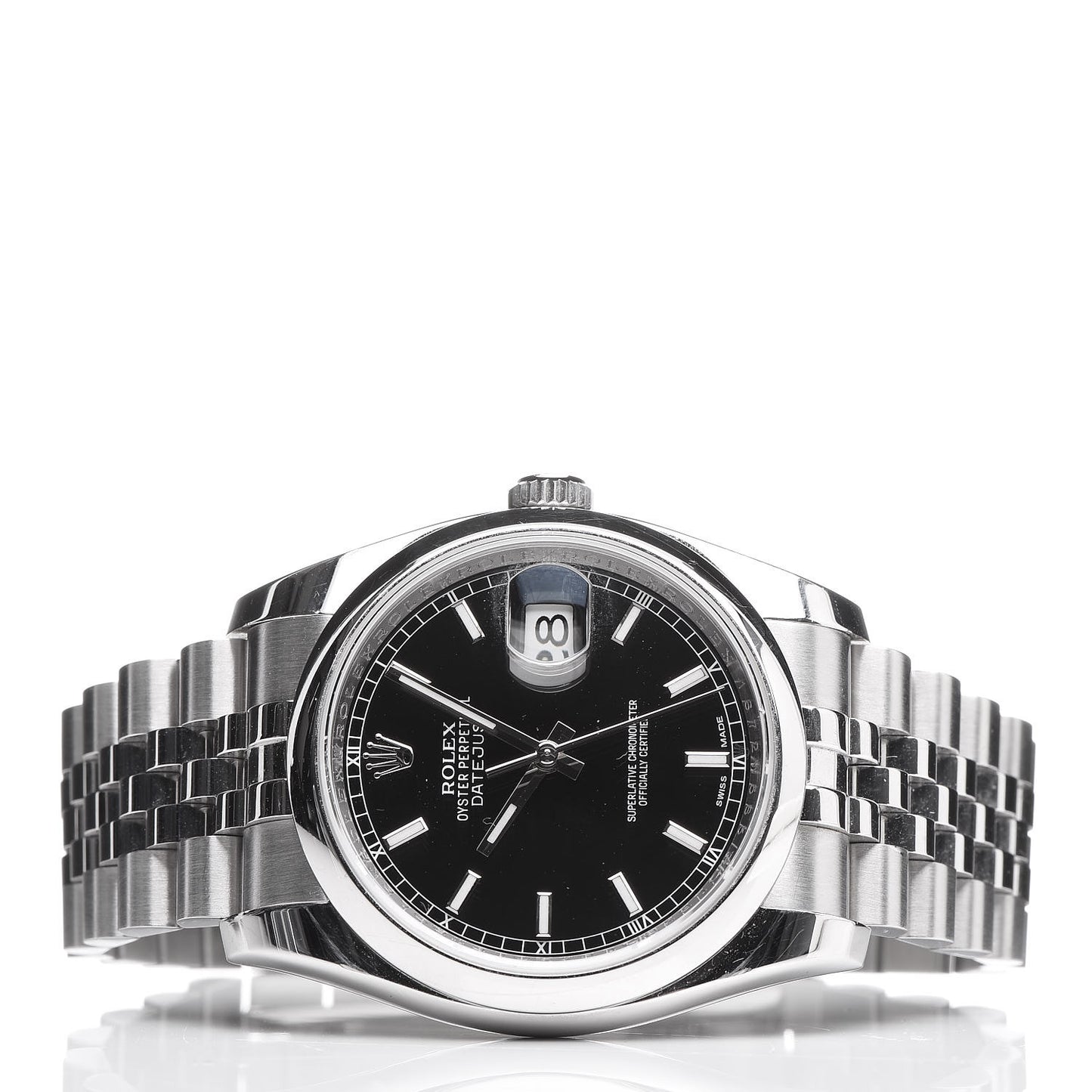 Stainless Steel 36mm Oyster Perpetual Datejust Watch Black 116200