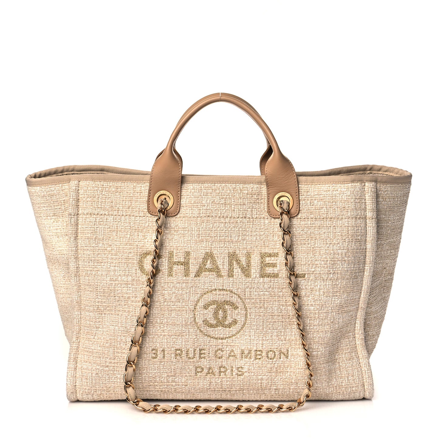 Canvas Medium Deauville Tote Light Beige
