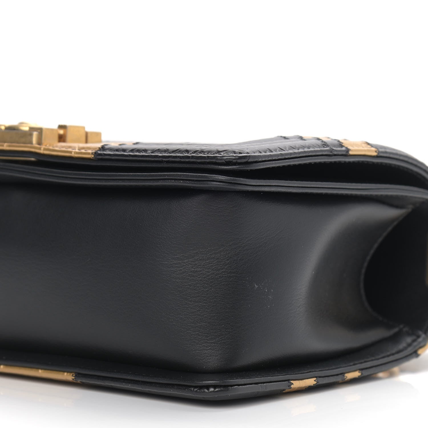 Chanel Crocodile Python Calfskin Embossed Medium Boy Flap Black Gold 8 of 8
