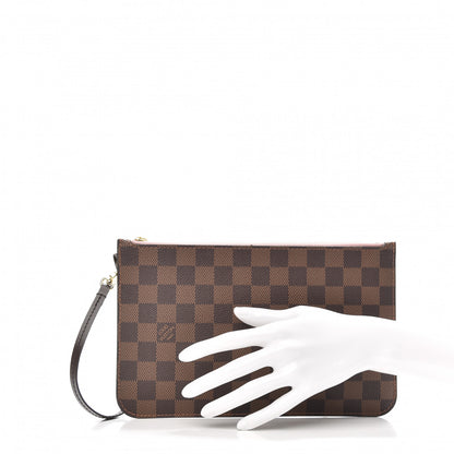 Louis Vuitton Damier Ebene Neverfull MM GM Pochette Rose Ballerine 2 of 7