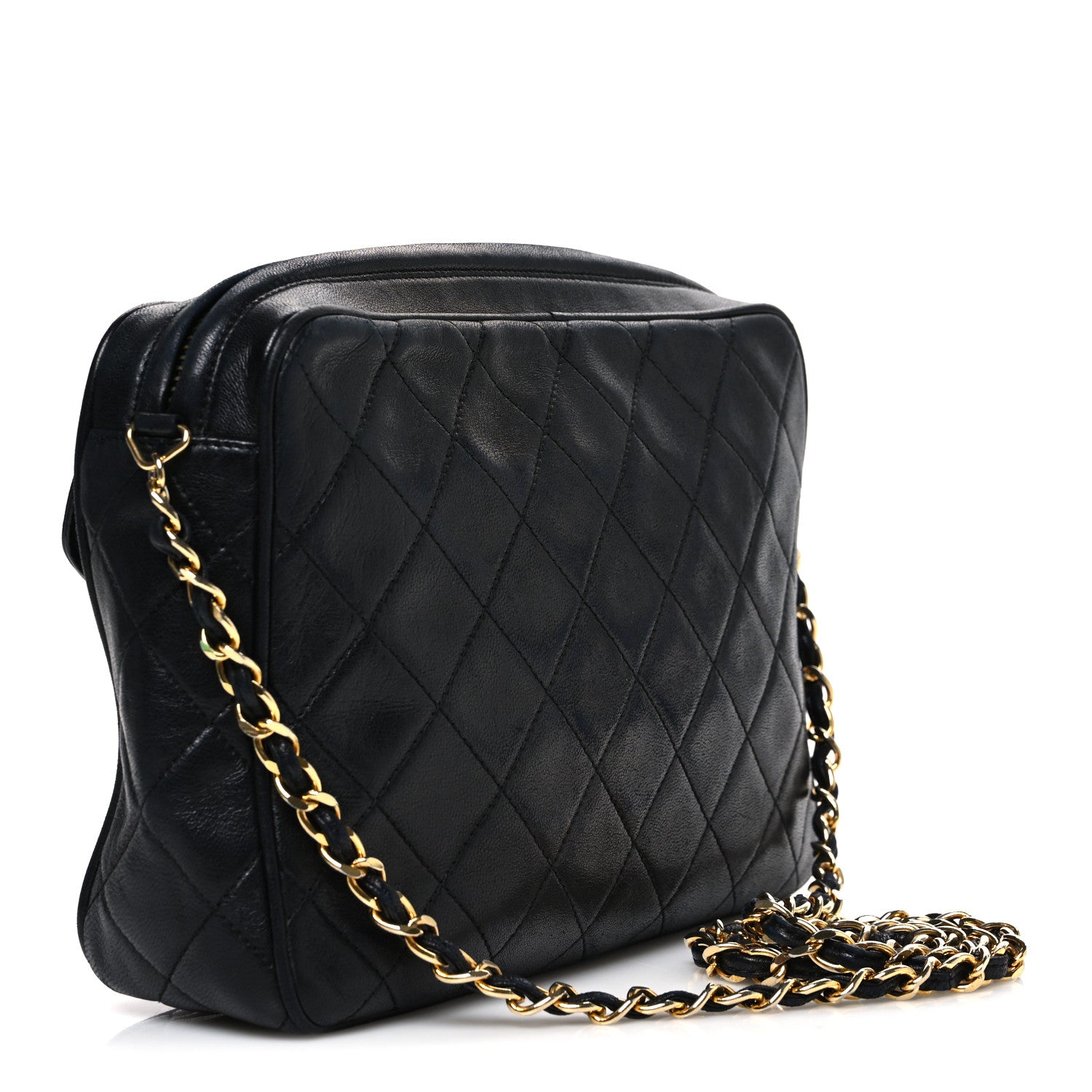Chanel Lambskin Quilted Tassel Camera Case Navy 3 of 11