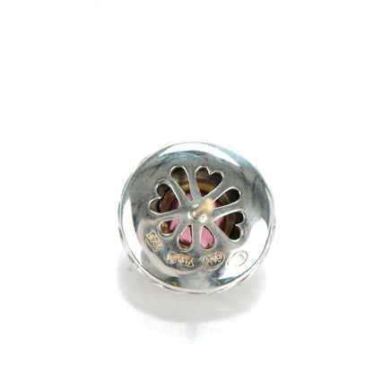 David Yurman Sterling Silver 18K Yellow Gold Pink Tourmaline 6mm Cookie Cable Earrings 4 of 5