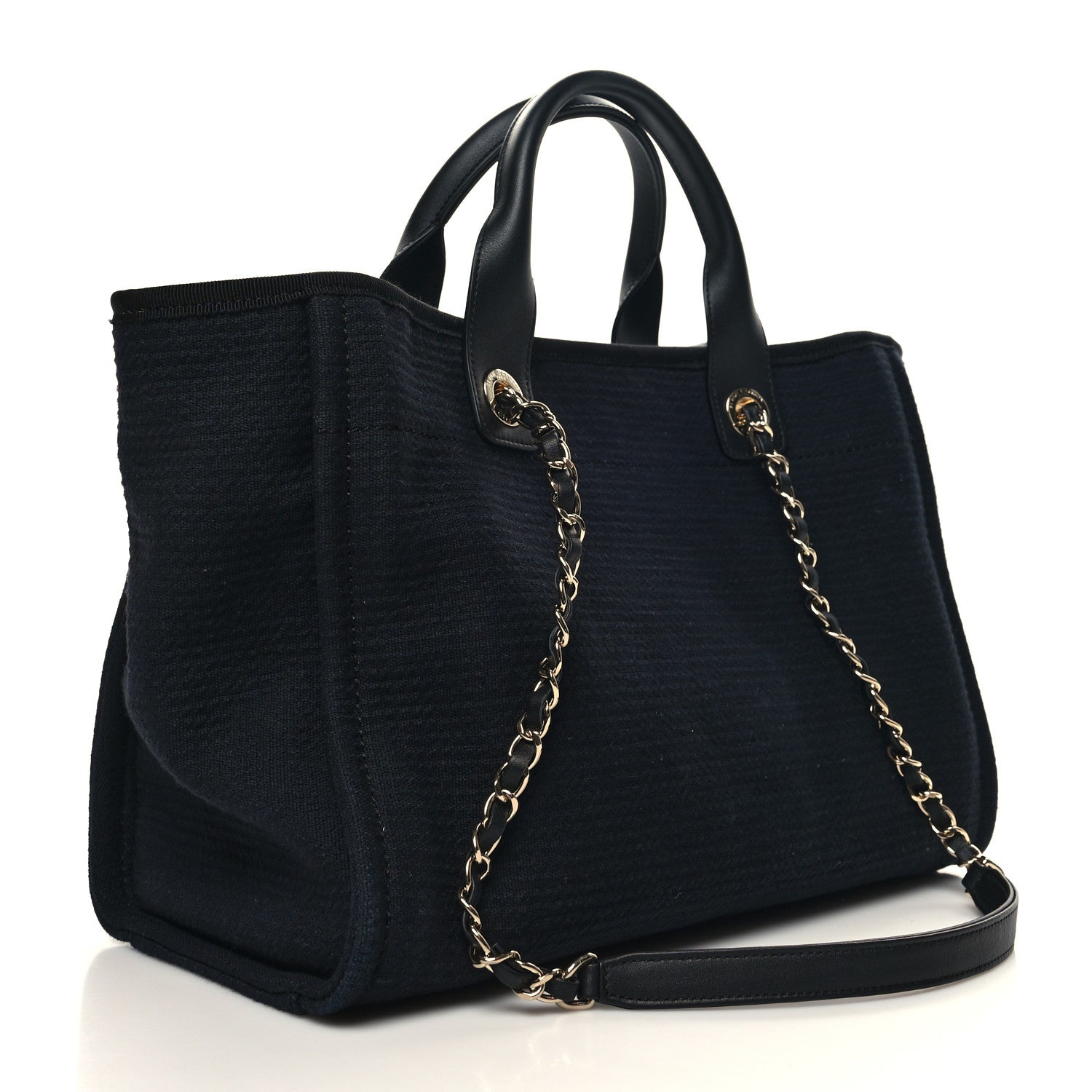 Chanel Mixed Fibers Small Deauville Tote Black 4 of 11