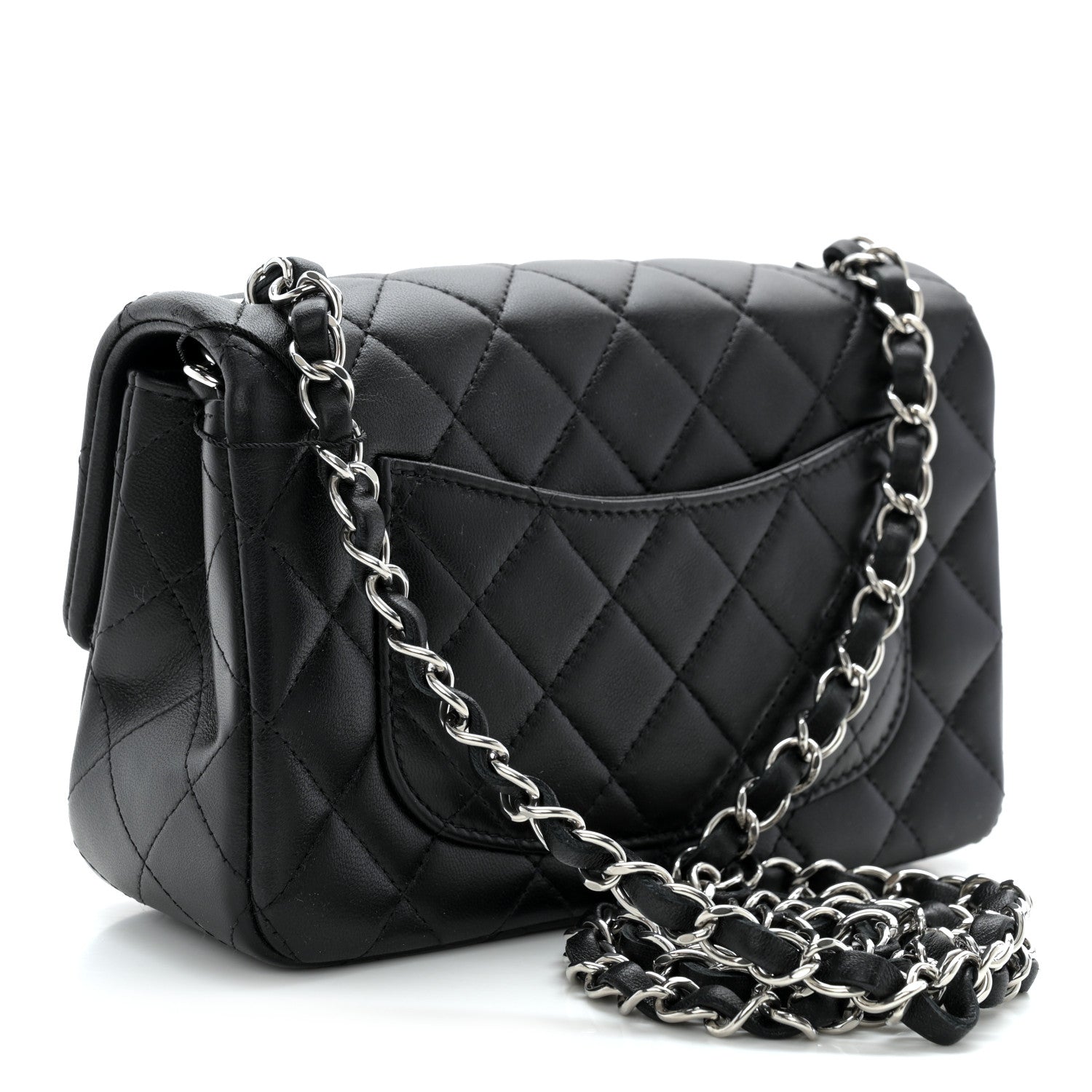 Chanel Lambskin Quilted Mini Rectangular Flap Black 3 of 10