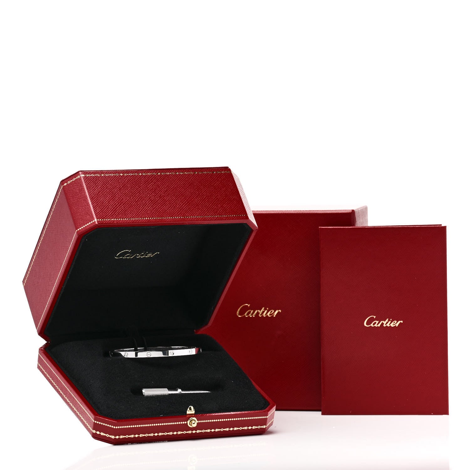 Cartier 18K White Gold 6 Diamond Small LOVE Bracelet 17 5 of 5